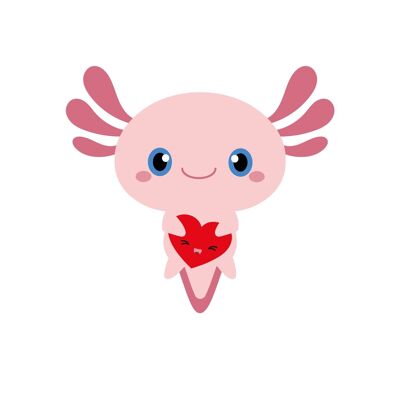 Carte postale Axolotl je t'aime beaucoup