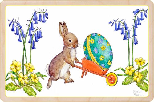 Wooden Postcard BUNNY'S EASTER EGG Easter Card