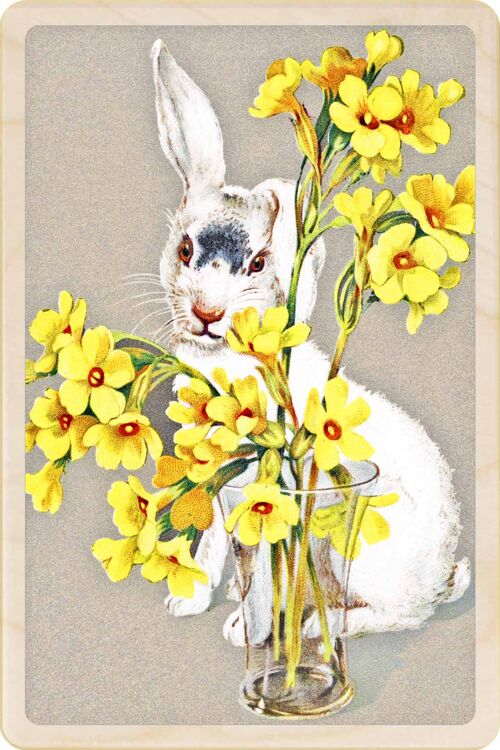 Wooden Postcard DAFFODILS Easter Card