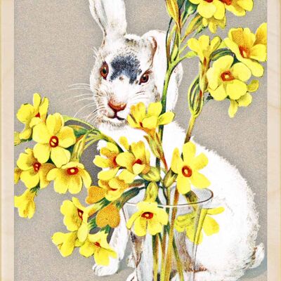 Cartolina in legno Narcisi Biglietto di Pasqua