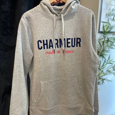 Gray “Charmer” Valentine’s Day hoodie