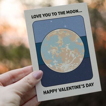 Carte de Saint-Valentin céleste A6 "Je t'aime jusqu'à la lune" | Entièrement recyclé 2