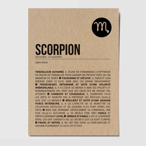 Carte postale signe du zodiaque Scorpion