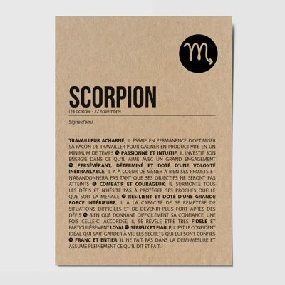 Postkarte mit Sternzeichen Skorpion