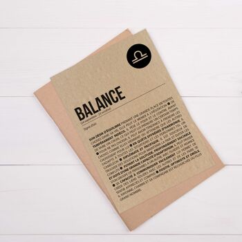 Carte postale signe du zodiaque Balance 2