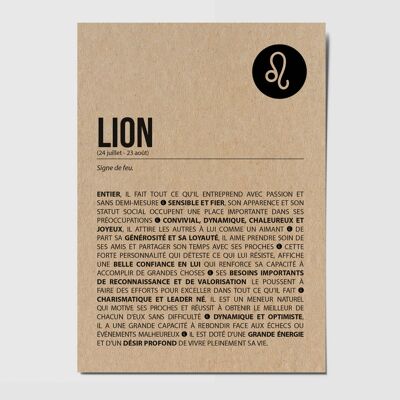Carte postale signe du zodiaque Lion