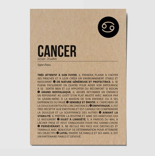 Carte postale signe du zodiaque Cancer