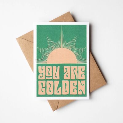 A6-Grußkarte „Du bist golden“.