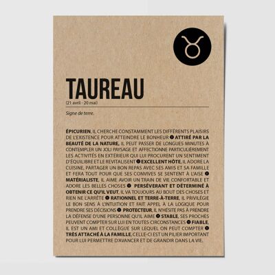 Carte postale signe du zodiaque Taureau