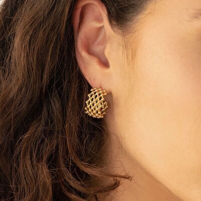 Rénatha hoop earrings - openwork grid effect