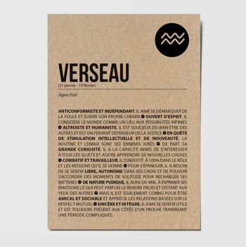 Carte postale signe du zodiaque Verseau 1