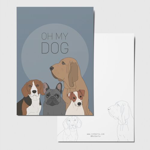 Postkarte OH MY DOG