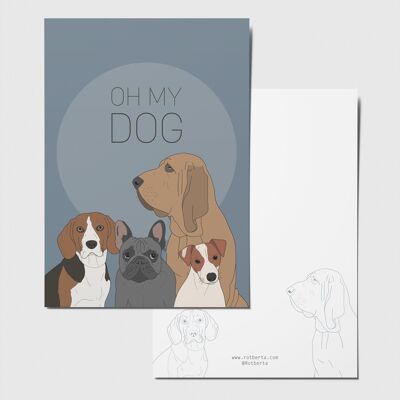 Postcard OH MY DOG