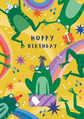 Carte d'anniversaire pour enfants Fun Frogs 1