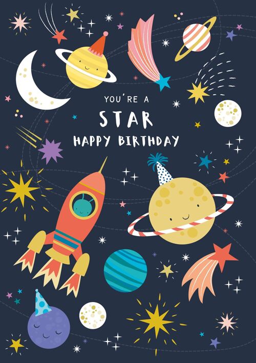 Space Generic Children's Birthday Card