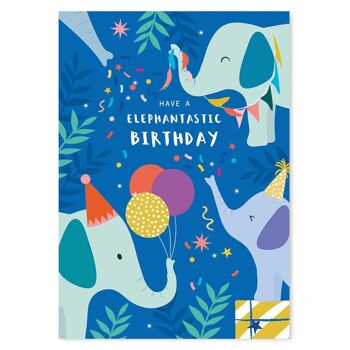 Carte d'anniversaire pour enfants éléphant mignon 2