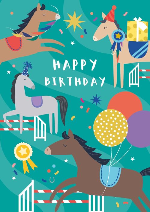 Horses Children's Birthday Card
