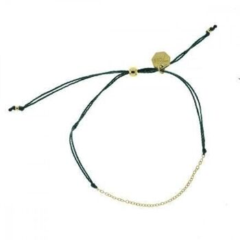 Bracelet chaîne acier coton vert Infusion dentelaire du cap 5