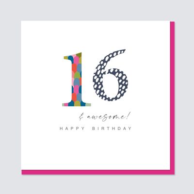 Superbe carte d'anniversaire de 16 ans