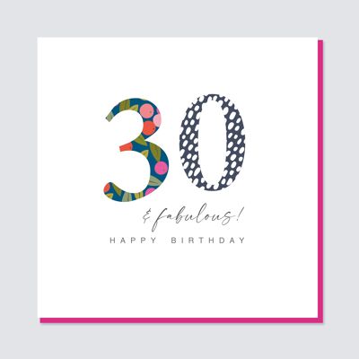 Fabulous Age 30 Birthday Card
