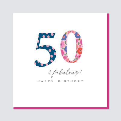 Tarjeta de cumpleaños fabulosa de 50 años