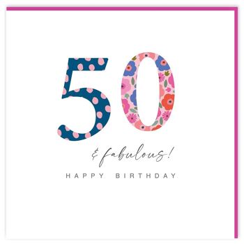 Carte d'anniversaire fabuleuse de 50 ans 2