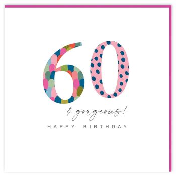 Magnifique carte d'anniversaire de 60 ans 2