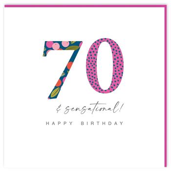 Carte d'anniversaire sensationnelle de 70 ans 2