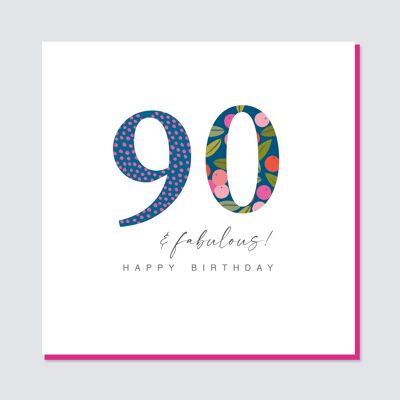 Fabulous Age 90 Birthday Card