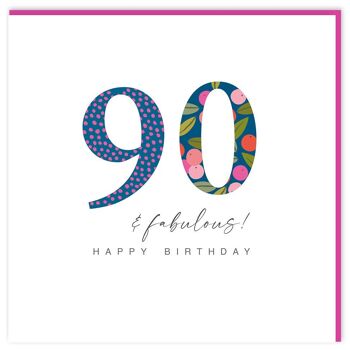 Carte d'anniversaire fabuleuse de 90 ans 2
