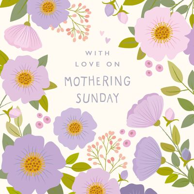 Tarjeta floral del domingo de maternidad