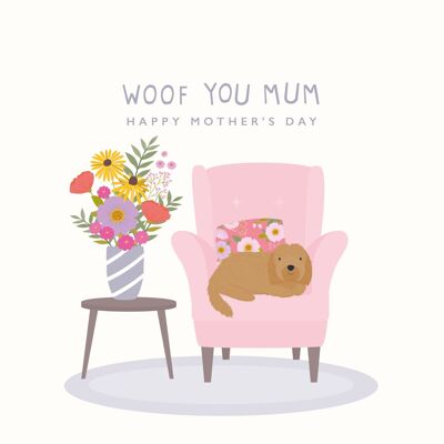 Niedliche Muttertagskarte mit Hund