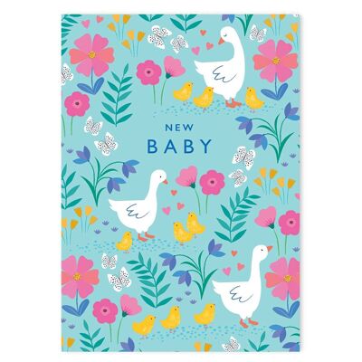 Nueva tarjeta de patos lindos para bebés