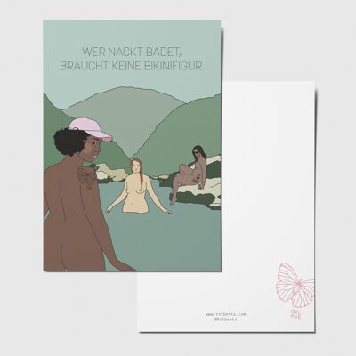 Cartolina SE FAI IL BAGNO NUDO NON HAI BISOGNO DELLA FIGURA DEL BIKINI