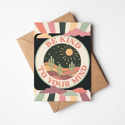 „Be Kind To Your Mind“ A6-Grußkarte | Vollständig recycelt