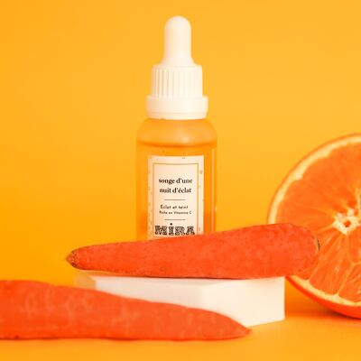 Träumen Sie von einer strahlenden Nacht – Nachtserum mit 9 % Vitamin C – Gesicht – Anti-Aging, Strahlkraft und Teint, alle Hauttypen – 30 ml