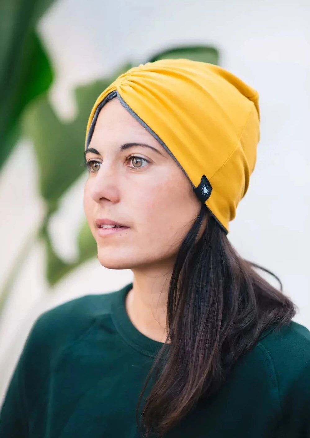 Turbante reversibile | Giallo grigio