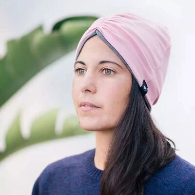 Turbante reversibile | Rosa grigia