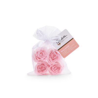 4 Bath Roses in organza pouch - ISABELLE LAURIER