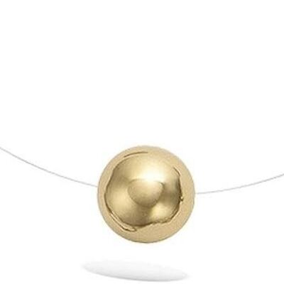 Nylon Wire Necklace and 8mm Gold Plate Ball Pendant