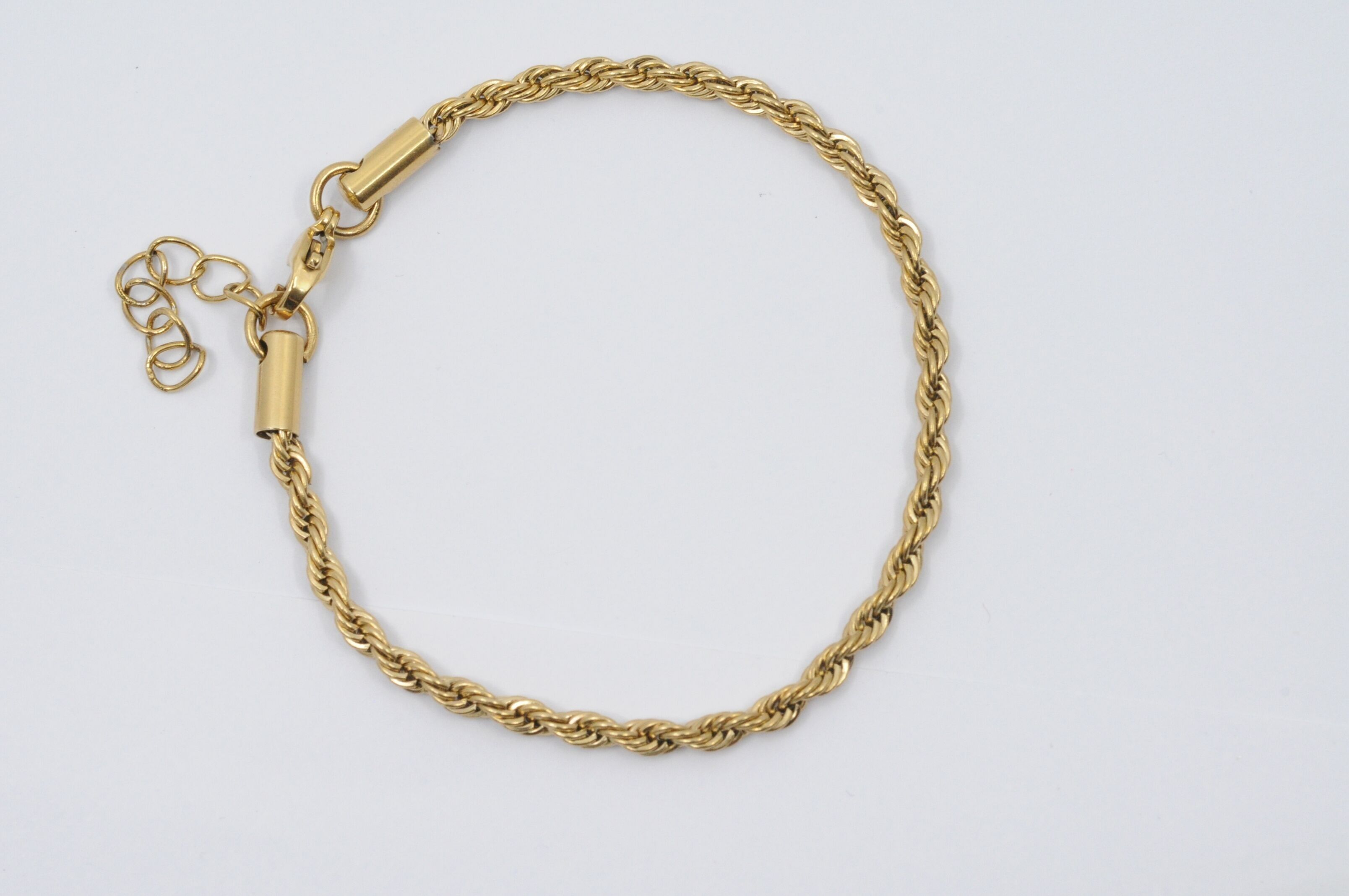 Fine steel bracelet with rope mesh and lobster clasp