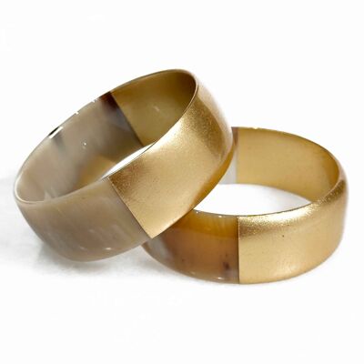Gold leaf bracelet in real horn - 2.5cm
