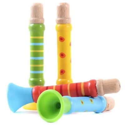 Wooden trumpet, colorful whistle - 7940