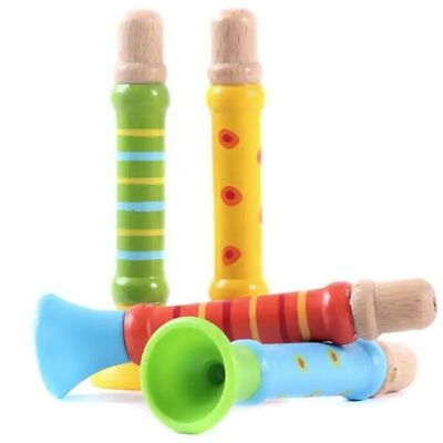 Wooden trumpet, colorful whistle - 7940