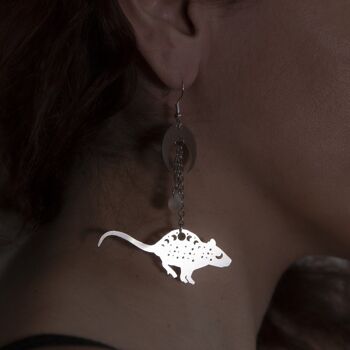 boucles d'oreilles rat en acier inoxydable 3