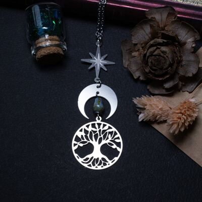 stainless steel tree of life pendant necklace