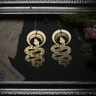 brass snake pendant necklace