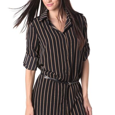 Tencel stripe shirt dress