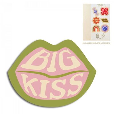 Ausgeschnittene Karten – Lippen – Großer Kuss