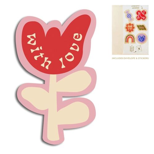Ausgeschnittene Karten – Blume – Mit Liebe